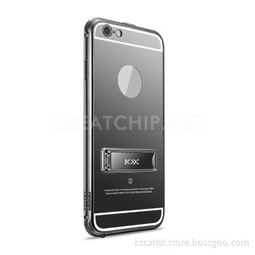 For Iphone 6/ 6 plus Case, aluminium Material case for Iphone 6/6 plus kxx Metal bumper pc back cover mirror case with holder